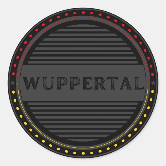 Wuppertal City Pride Emblem – German Identity Runder Aufkleber (Vorderseite)