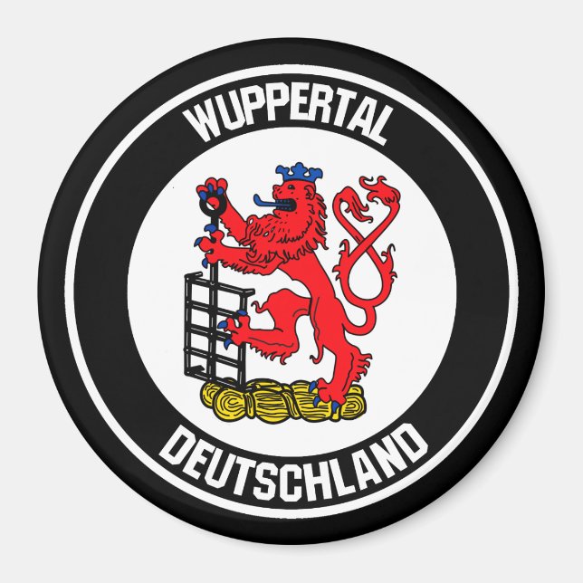 Wuppertal Round Emblem Magnet (Vorne)