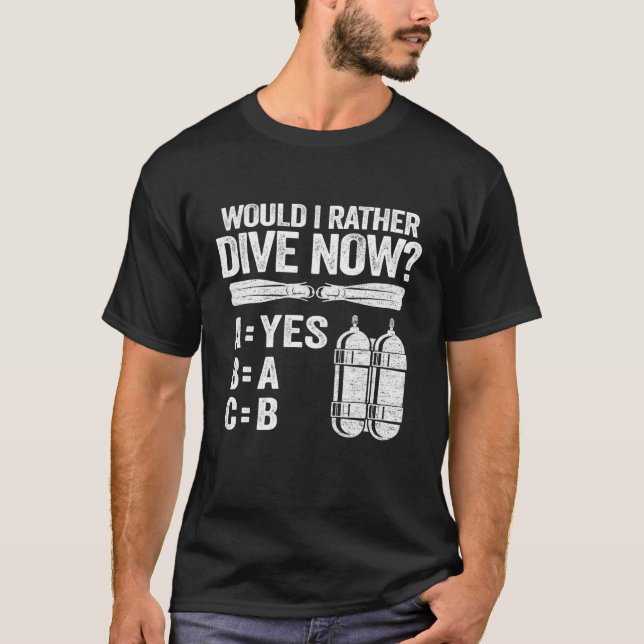 Würde ich lieber tauchen jetzt Abc Diving Hobby Sc T-Shirt (Vorderseite)