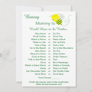 Würde Mama Eher Baby Shower Spielkarten Einladung