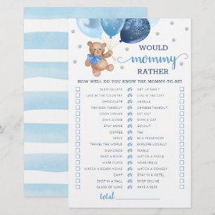 Würde Mami Eher Spiel Baby Shower Teddybär