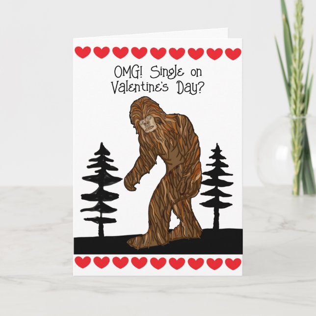 Würde mich lieber am Valentinstag auf Squatchin' b Karte (Vorderseite)