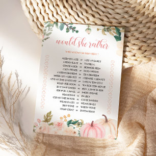 Würde sie eher Autumn Baby Shower Game Card Einladung