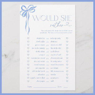 Würde sie eher Blue Bow Brautparty Game