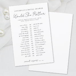 Würde sie eher Bridge Brautparty Game