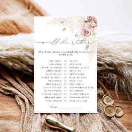 Würde sie eher Dusty Rose Brautparty Game