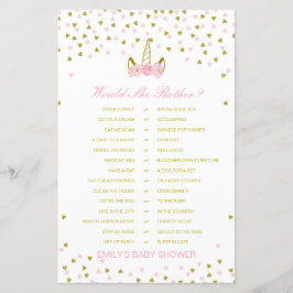 Würde sie eher ein Baby-Dusche-Spiel DRUCKEN?