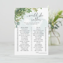 Würde sie eher ein Baby-Duschspiel machen