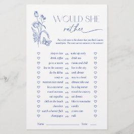 Würde sie eher etwas blaues Brautparty spielen