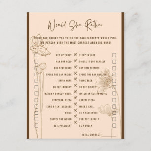 Würde sie eher Junggeselinnen-Abschied spielen Begleitkarte