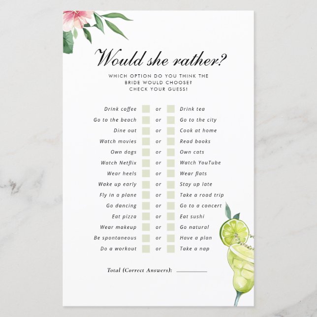 Würde sie eher Margarita mexikanisches Bridal-Spie (Vorderseite)