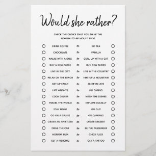 Würde sie eher Minimalistisches Baby-Duschspiel