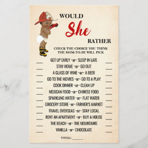 Würde sie eher OM Fireman Baby Duschkarte Flyer