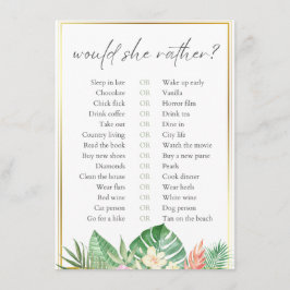 Würde sie eher tropisches Brautparty spielen Begleitkarte