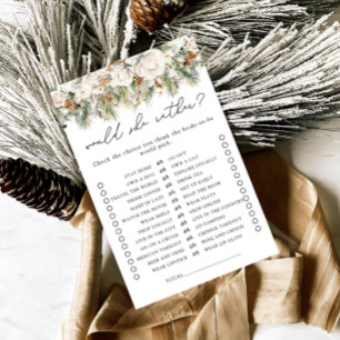 Würde sie eher Winter Floral Brautparty Game