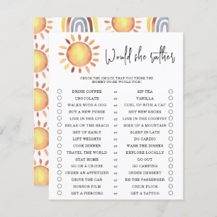 Würde sie lieber, Baby Dusche Spiel