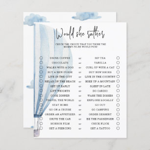 Würde sie lieber, Baby Dusche Spiel