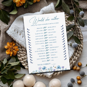 Würde sie lieber Brautparty-Blumen-Spielkarte Einladung
