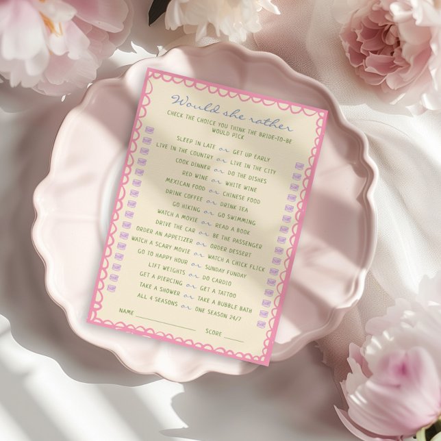 Würde sie lieber Brautparty-Spielkarte haben? Einladung (Von Creator hochgeladen)