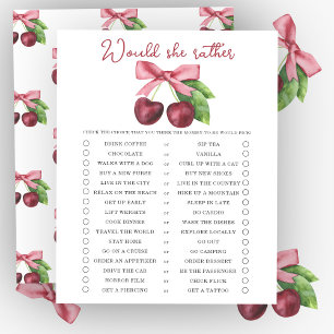 Würde sie lieber Cherries Baby Dusche Spiel