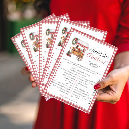 Würde sie lieber Country Market Bridal Spielkarte Einladung