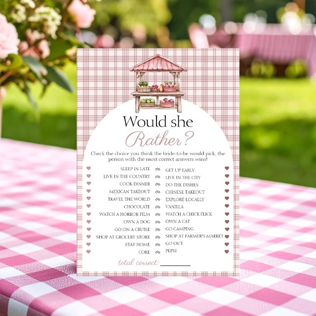 Würde sie lieber Country Market Bridal Spielkarte Einladung (Von Creator hochgeladen)