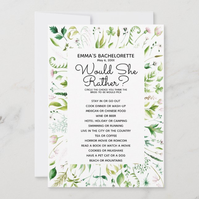 Würde sie lieber ein Baby-Duschspiel überbrücken? Einladung (Vorderseite)