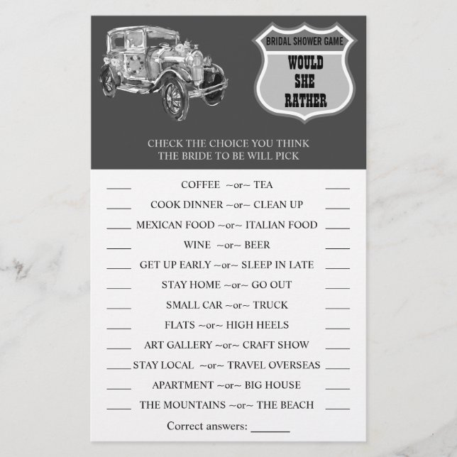 Würde sie lieber eine Duschkarte für das Auto hoch Flyer (Vorne)