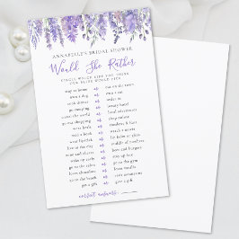 Würde sie lieber Lavender Floral Brautparty