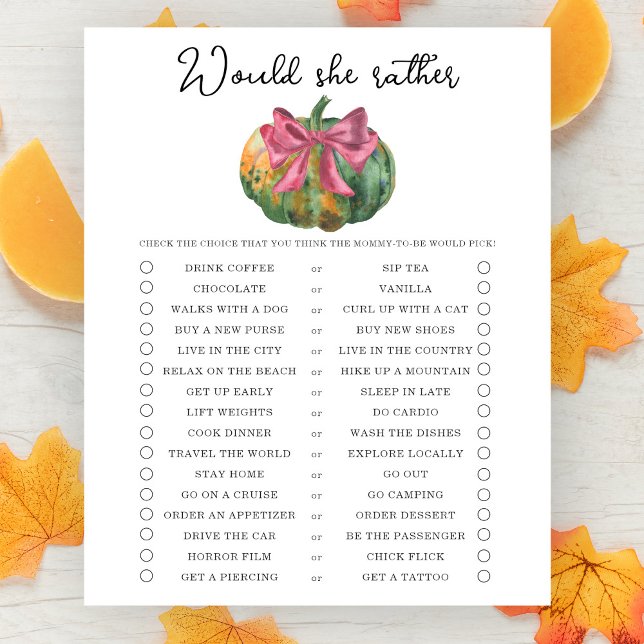 Würde sie lieber Pumpen Baby Dusche Spiel (Von Creator hochgeladen)