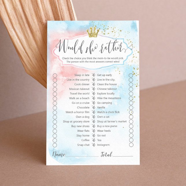 Würde sie lieber rosa blaues Goldgeschlecht offenb (Von Creator hochgeladen)