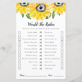 Würde sie lieber Sonnenblumen Brautparty spielen