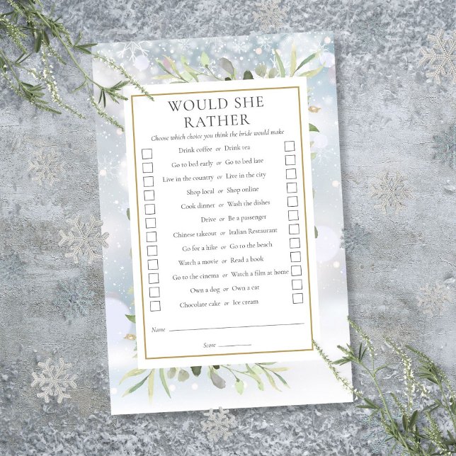 Würde sie lieber Tee-Party-Brautparty spielen (Would She Rather Bridal Shower Tea Party Game)