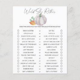 Würde sie lieber Wild - weißer Kürbis -