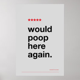 WÜRDE WIEDER HIER KOTZEN – Lustiges Badezimmer Pos Poster