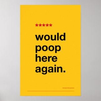 WÜRDE WIEDER HIER KOTZEN – Lustiges Badezimmerplak Poster