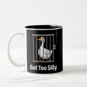 Wurde zu alberner lustiger Gans Wortwitz Humor Tie Zweifarbige Tasse