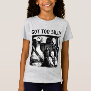 Wurde zu verrückte Gans Sicherheitsgurt Baby Autos T-Shirt