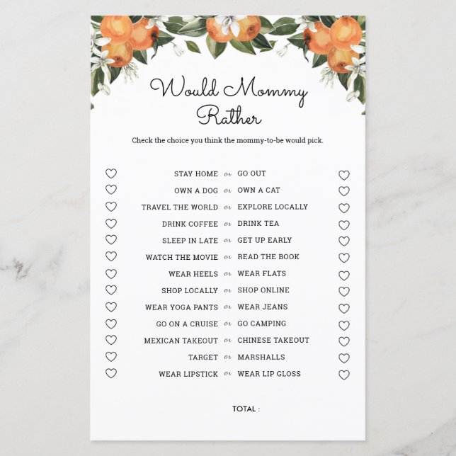 Würden MOMY eher Süsse Baby Duschspielkarten (Vorderseite)