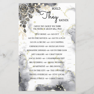 Würden sie eher schwarze Rose Duschspielkarte Flyer