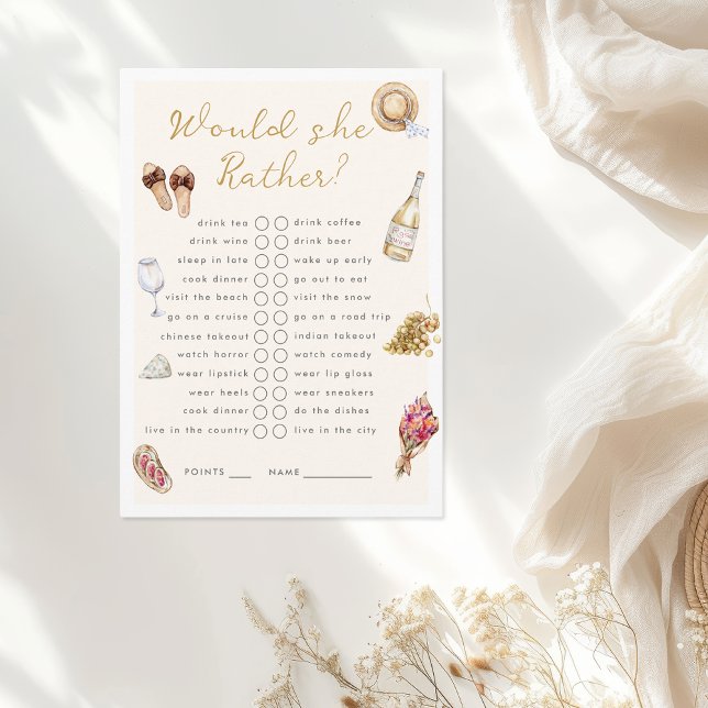 Würden Sie lieber Weinkellerei Picnic Bachelorette Begleitkarte (Von Creator hochgeladen)