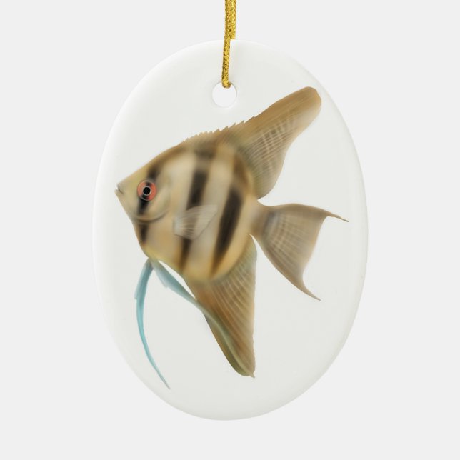 Würdevolle Angelfish-Verzierung Keramik Ornament (Vorne)
