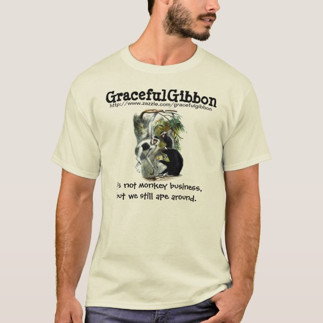 Würdevolle Gibbon-Illustration T-Shirt (Vorderseite)