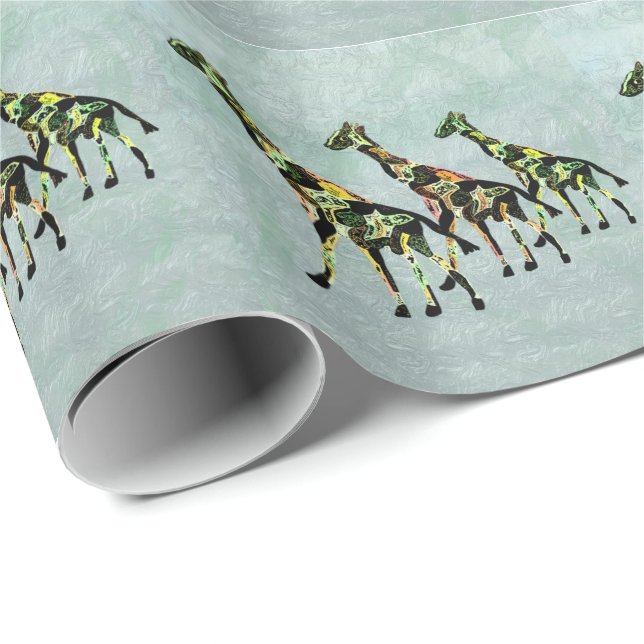 Würdevolle Giraffen Geschenkpapier (Rolleneckpunkt)