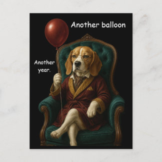 Würdevoller Beagle-Geburtstagsballon Postkarte