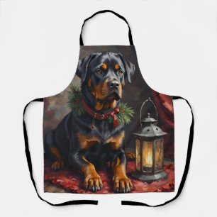 Würdevoller Rottweiler-Hund-Weihnachtslaterne Schürze