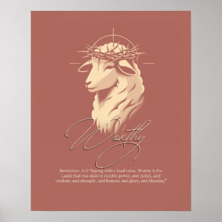 Würdig, christlicher Glaube Schriftzug Wandkunst Poster