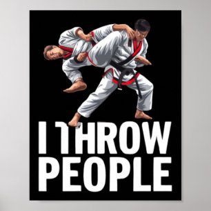 Wurf Menschen Kampfsport Karate Yudo Lustig Jiu Poster