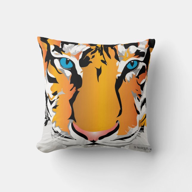 WURF PILLOW-TIGER-ORANGE KISSEN (Vorderseite)
