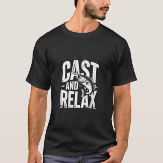 Wurf und Entspannung Lustiger Angelbass T-Shirt
